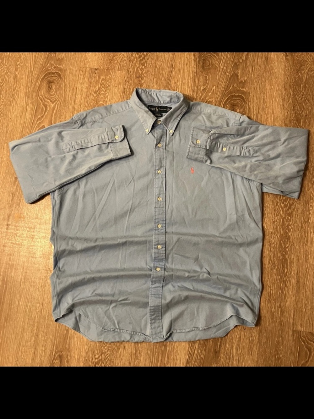 Ralph Lauren Button Down Mens Size L Blue Blake Cotton Long Sleeve Classic Pony